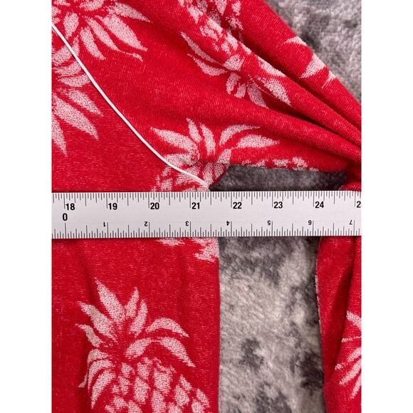 Le Superbe Sweater Large Womens Red Towel Terry Pineapple Sweatshirt Resort - Picture 4 of 8
